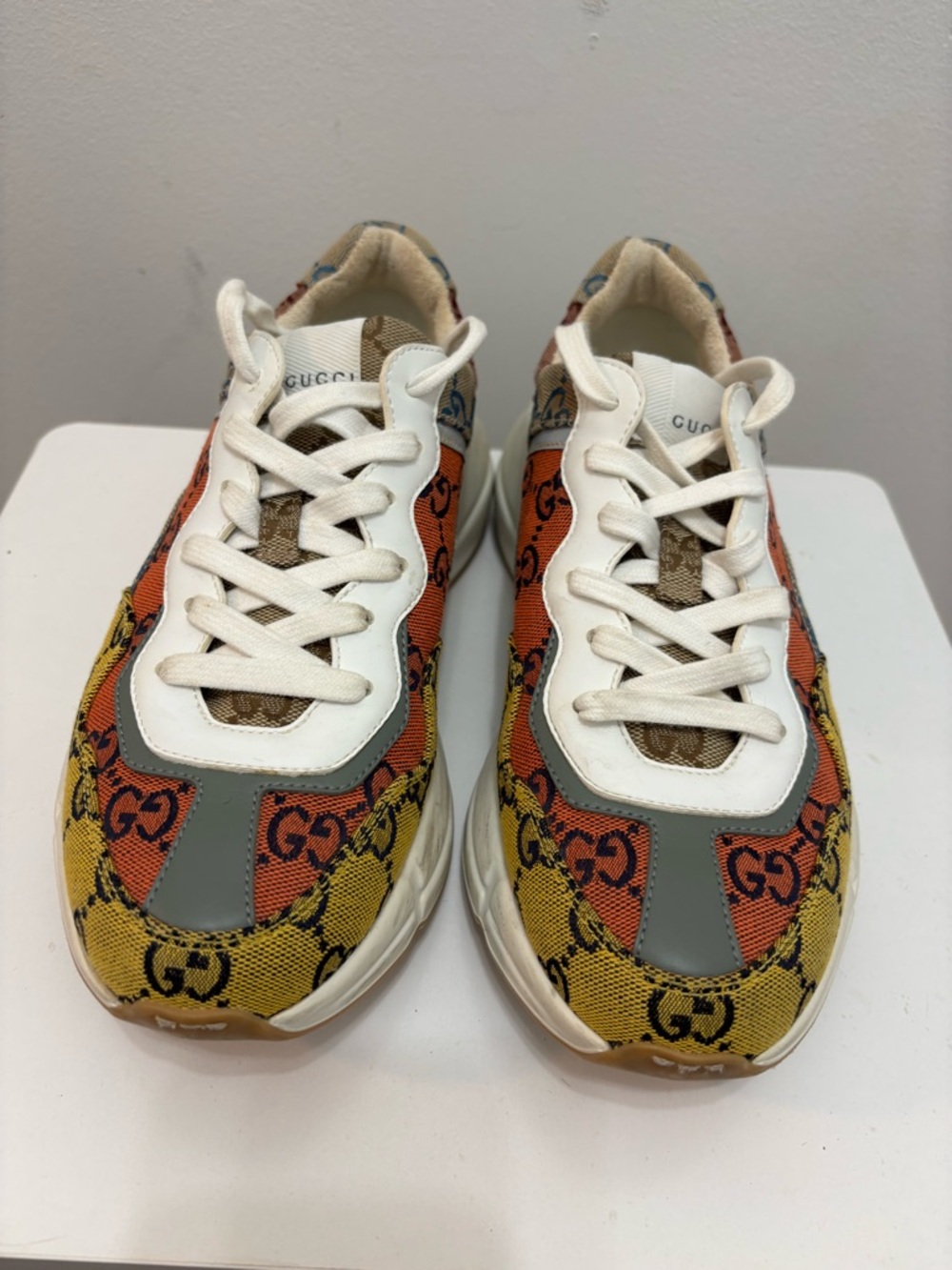 Gucci Kids Orange, Yellow & White GG Runner Sneakers
